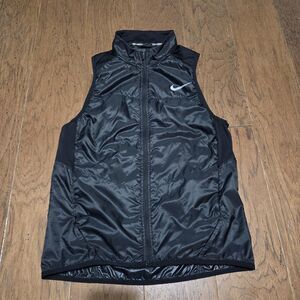 Nike Running Vest Mens Small Black 689475-010 Insulated Lightweight Reflective